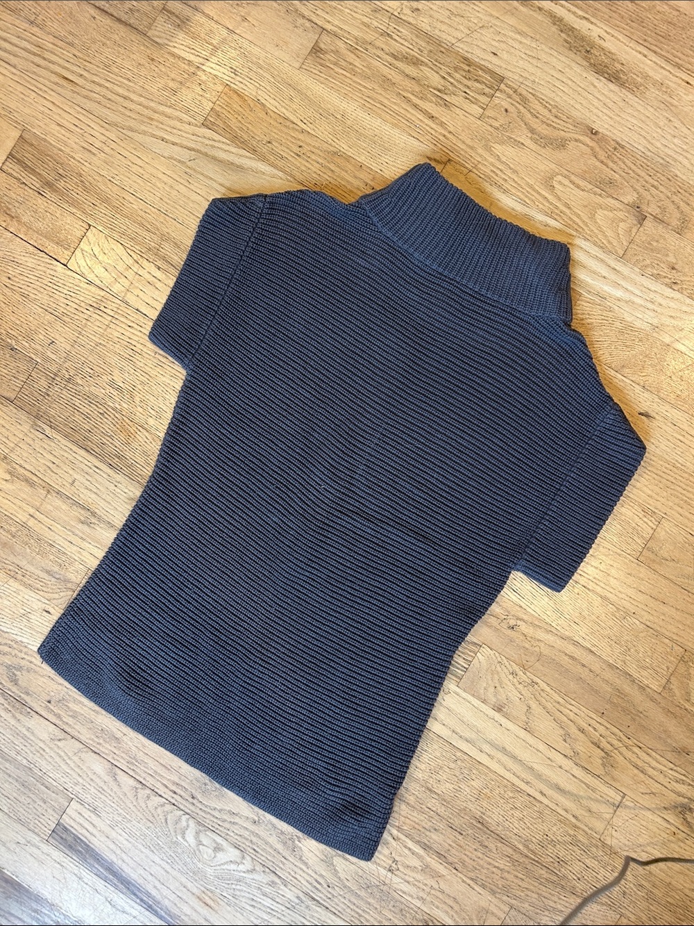 Ann Taylor Ribbed Fold-Over Turtleneck Sweater - Gray - Picture 6 of 7